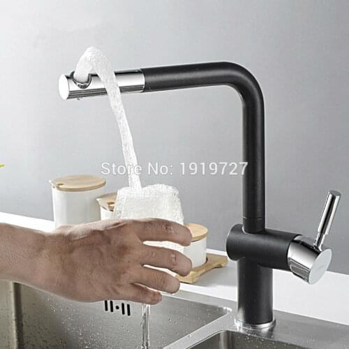 Vidric 2016 Rushed New Paint Copper Filter Swivel Robinet Matt Black Granite Yellow High Arc Kitchen Faucet Sprayer Bar Sink Mix