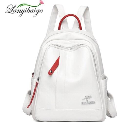 High Quality Solid Color Womens Backpack Fashion Mochila Multifunctional Bag Brand Designer Casual Backpacks Travel School Bags