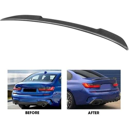 Rear Trunk Spoiler Tail Wing Roof Lip Glossy Carbon Fiber for CS Style Fit for BMW G20 2019-2020 Auto accessories