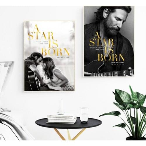 A Star Is Born Movie Bradley Cooper Gaga Posters and Prints Wall Art Picture Canvas Painting for Home Room Decoration