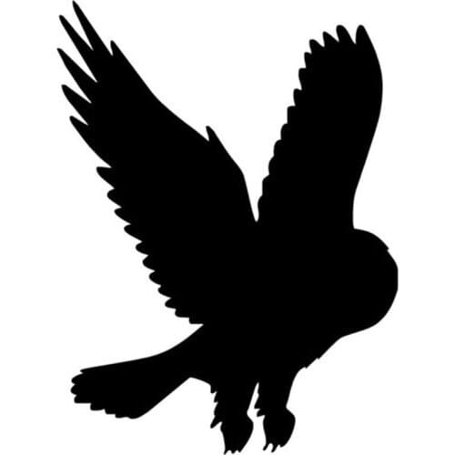 11.3X15CM Flying Cartoon Owl Fun Vinyl Car Stickers Motorcycle Decal Black Silver S6-2574