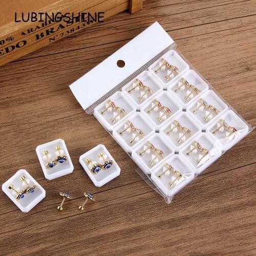 12pairs/set Stainless Steel Evil Eye Earrings Punk Luxury Pattern Nut Studs Earring Sets Hip Hop Jewelry for Women Men