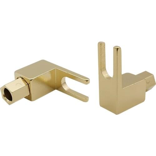 20Pcs Right Angle Speaker 4MM Banana Plug Jack 24K Gold Plated Screw Solderless Y Fork Wire Connector 4MM Banana Plug Jack