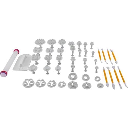 46Pcs Fondant Cake Mold Set Flower Cake Decorating Tools Kitchen Baking Molding Kit Sugar Craft Making Mould for Cookie