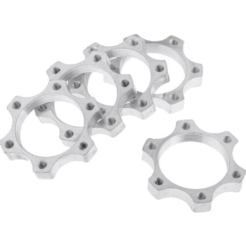 5Pc Bike Freewheel Threaded Hubs Disk Disc Brake Rotor 6 Bolt Flange Adapter