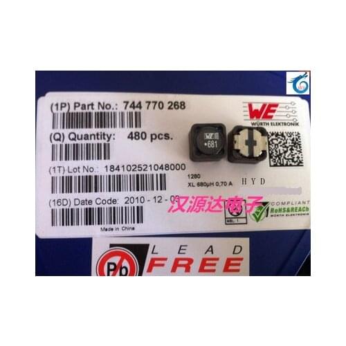 744770268 1280 / 12X12X8MM 680UH 0.7A SMD power inductors codes WE681