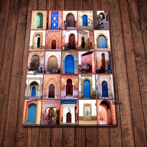 Large Art Picture Canvas Printed Painting Modern Moroccan Doors Canvas Poster Wall Art Poster for Living Room Décor