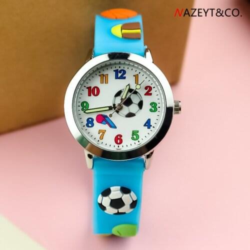 New 3D cartoon fashion boys girls football whistle dial silicone kids luminous hands quartz watch student gift wristwatch