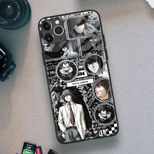 Light Yagami Death Note Anime Phone Case for IPhone 11 12 Mini Pro XS Max X XR 6 7 8 SE Plus Samsung Soft TPU Glass Cover Shell