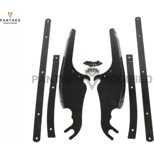 Black Motorcycle Windscreen Mounting Bracket Kits Moto Windshield Mount case for Harley Davidson Softail FL 2000-up