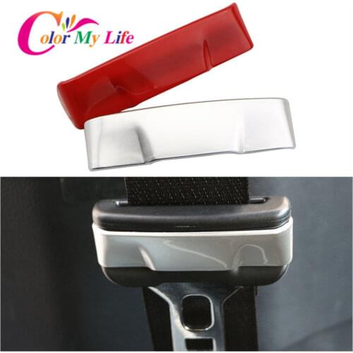 Color My Life 2Pcs/Set ABS Chrome Car Seat Safety Belt Buckle Protection Cover Sequins for Jeep Renegade 2014 - 2020 Accessories