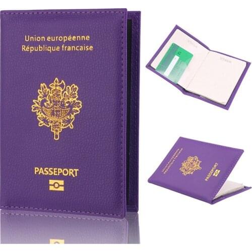 France Travel Passport Holder Bag Multifunctional Leather Fashion French Passport Cover Case Cheap Wallet for Men Women