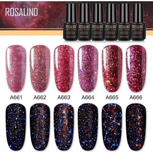 ROSALIND Gel Nail Polish Manicure New Red Diamond Set Semi Permanent UV All For Everything Hybrid Varnishes Nail Art Top Base