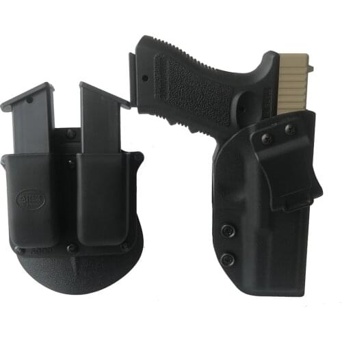 IWB Kydex Pistol Gun Holster for Glock 17 22 31 Concealed Carry 9mm Double Magazine Pouch Hunting Accessories