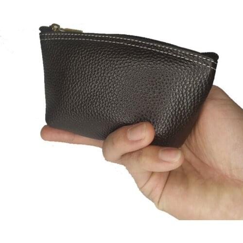 Real Leather Purse Girl Wallet Kids Genuine Cowhide Women Black Coin Pouch Men Card Holder Red Key Cover Dropshipping Wholesale