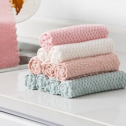Kitchen Oil-Proof Rag Super Absorbent Superfine Fiber Cleaning Cloth Home Do The Washing Up Kitchen Accessories Cleaning Towel