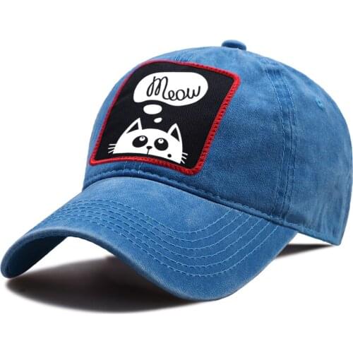 Unisex Summer Riding Sun Hat Women Outdoor Sunscreen Cotton Golf Hat Cartoon Cat Sun Prevent Baseball Hats Breathable Golf Caps