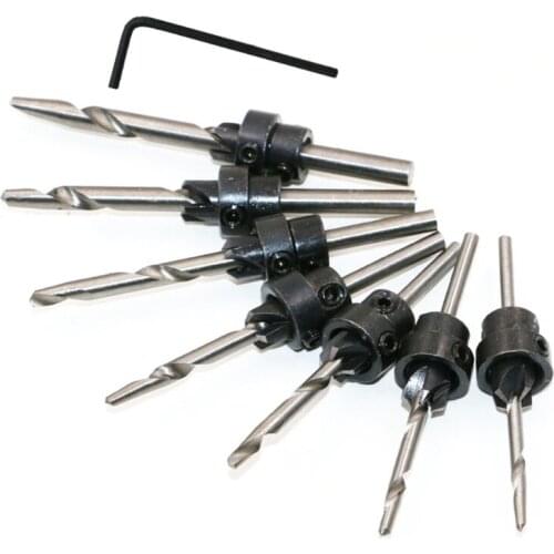 M4YC 7 Pieces High Speed Steel Sp-iral Drill Bit Suitable for Drilling Machines with Chucks or Joints Machine-tightening Wood