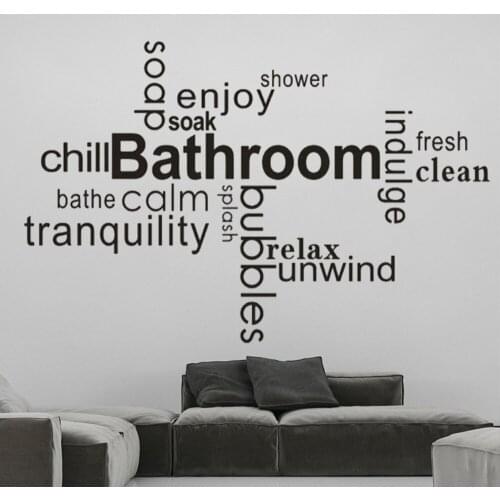Bathroom Quote Wall Stickers Letter Removable Art Vinyl Murals Home Room Toilet Door Decals Transfer Vintage Decoration DW7080