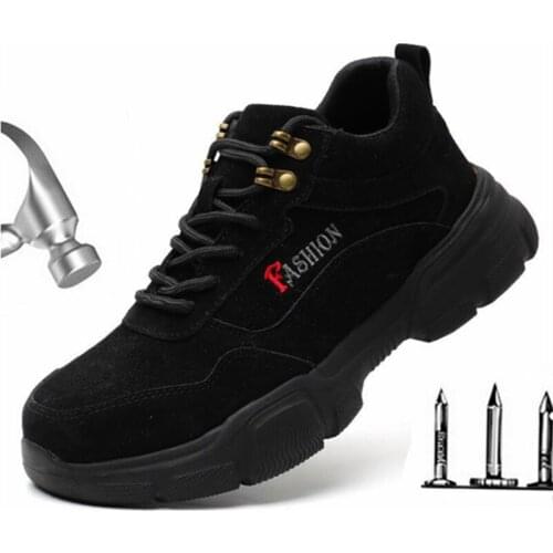 Indestructible Shoes Men Boots Work Safety Shoes with Steel Toe Cap Puncture-Proof Boots Light Breathable Waterproof Sneakers