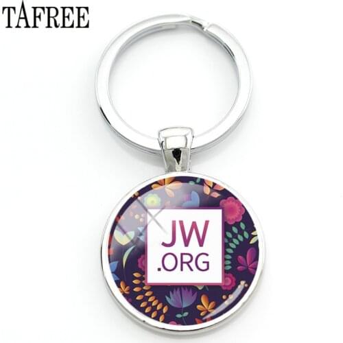 TAFREE New 2018 JW.ORG keychain Jehovahs Witnesses JW Pendant Glass Photo Cabochon Keyring Car Key Charms Holder Llavero QF77