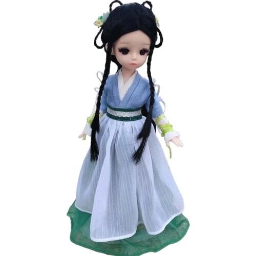 New 30cm 1/6 BJD Big Eye Fat Doll Toy Chinese Costume Palace Doll 4D Real Eyelashes 12 Joints Girl Dress Up Toy Childrens Gift