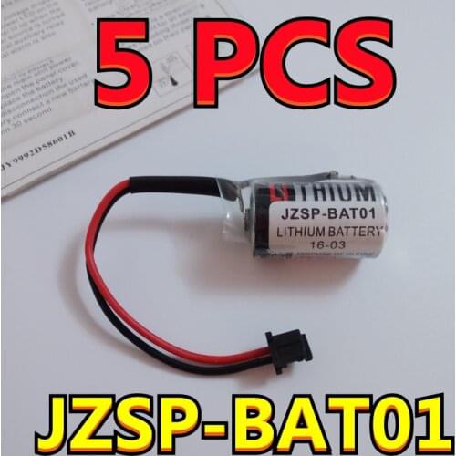 New Date!!) 5pcs Original New Battery For OMRON JZSP-BAT01 ER3V 3.6V 1200mAh PLC Li-ion Batteries With Black Plug