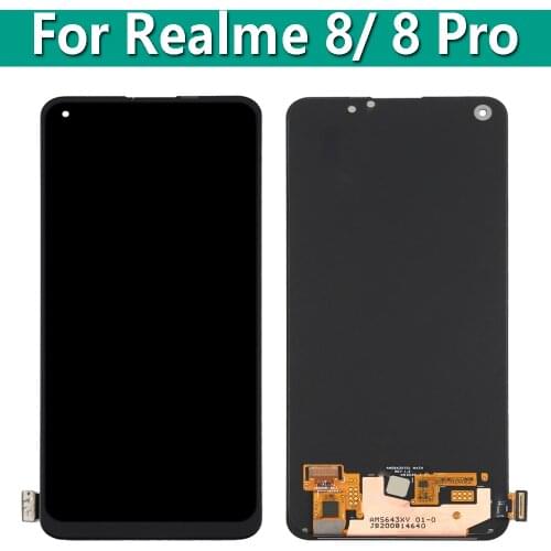 Original 6.4" For Realme 8 Pro RMX3081 LCD Display Touch Digitizer Screen Assembly For Realme 8 4G Version RMX3085