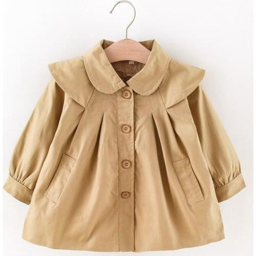2021 Girls Princess Trench Coat Baby Infants Kids Children Autumn Long Sleeve Cardigan Outwear Outfits ADK158