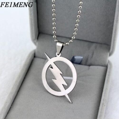 Superhero The Flash Necklace Silvery Super Hero Lightning Logo Pendant Necklaces For Men Women Fashion Jewelry Cool Accessories