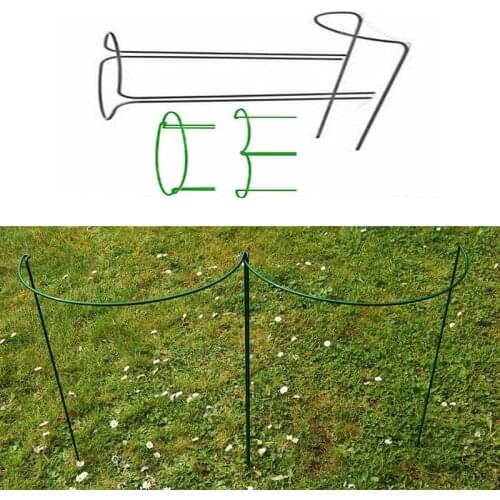 2pcs Solid Steel Rust Semi-Circular Plant Border Support Wire Hoop Plant Support Frame Half Round Plant Support Ring Garden Tool