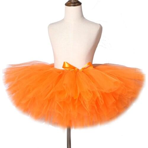 Orange Girls Tutu Skirt for Kids Toddler Fluffy Tutus for Photo Shoot Baby Girl Tulle Skirts Birthday Party Halloween Costumes