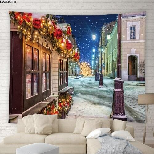 Merry Christmas Tapestry Xmas Bedroom Dormitory Home Decor New Year Party Holiday Gift Background Wall Hanging Cloth Tablecloth
