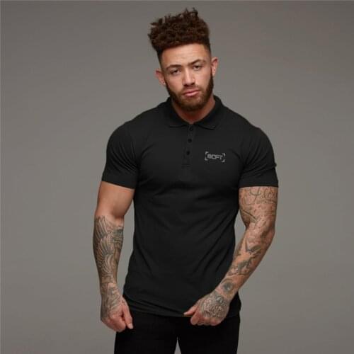 Brand New Trend Sport Polo Shirts Cotton Mens Short Sleeve Polo Shirts Clothing Bodybuilding Casual Fitness Fashion Polo Shirt