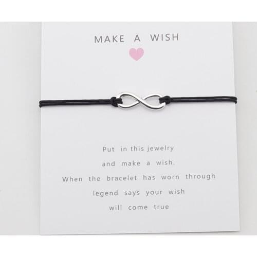Infinity charm Lucky Wish Card Rope Women Bracelet for Women Men Friendship Adjustable Bracelets & Bangles Jewelry