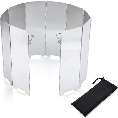 10 Plates Foldable Windscreen Stove Windshield for Outdoor Camping Stoves Gas Stove Wind Shield Screens Windshield