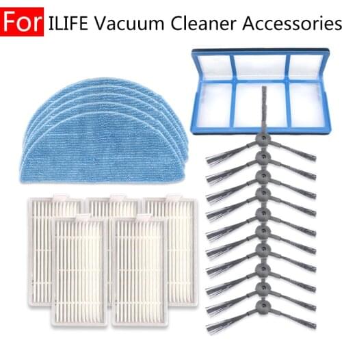 For ILIFE V5SPRO V50 V5S x3 v3s V3SPRO V5SPRO V50 Spare Parts Mop Rag Advanced Hepa Filter Side Brush Kit Robot Vacuum Cleaner