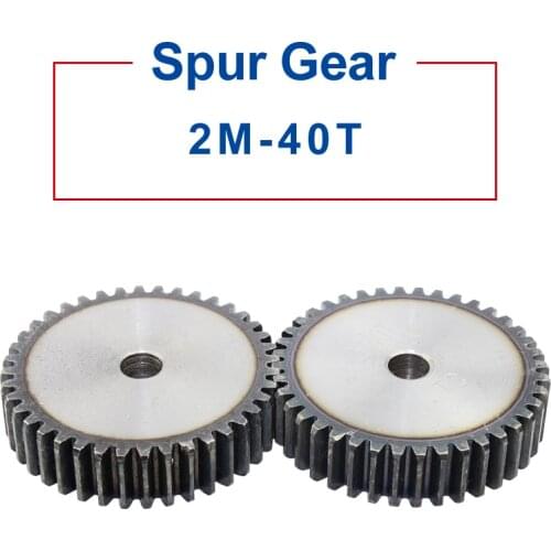 1 Piece Gear 2M40Teeth Process Hole14 mm Gear Wheel Low Carbon Steel Material High Quality pinion gear Total Height 20 mm