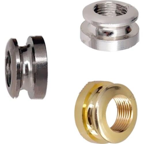 12Pcs 3Colours Threaded Cylinder End Pin Jack Threaded Buckle Cover Head Top Cap Tip For Guitar Bass Guitar Accessories Parts