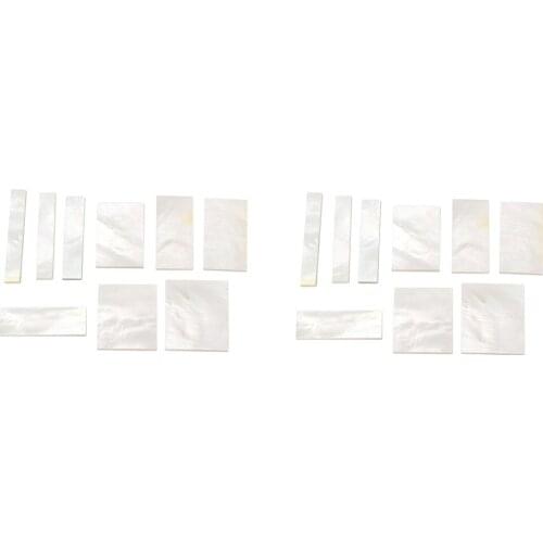 2 Set Guitar Inlay Material White Shell Block 1.5mm/0.05inch Thickness for Vintage Guitar Banjo Mandolin