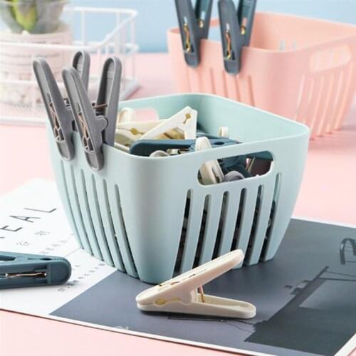 24PCS Laundry Clip Non-slip Windproof Metal Spring Clothes Peg Clothespin Windproof Laundry Clips Drying Racks with Basket