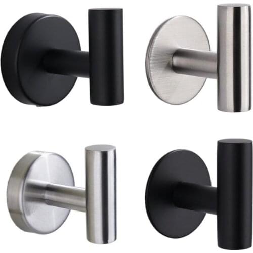 304 Black Robe Hook Wall Hook Towel Hook For Bathroom Stainless Steel Coat Hook Rustproof Hook Hanger For Kitchen Hardware
