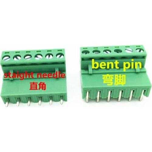 6Pin 5.08mm Terminal Block Connector bent pin/ staight needle