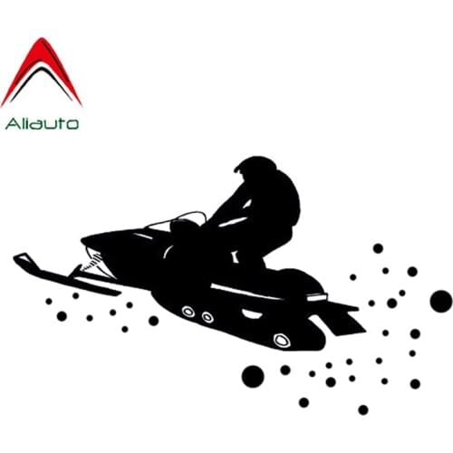 Aliauto Interesting Car Sticker Extreme Snowmobile Sled Black/Silver Silhouette Sports Vinyl Decal Decoration,16cm*9cm