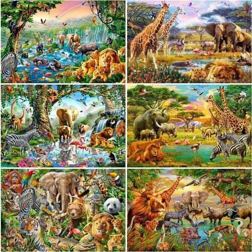 EverShine 5D Diamond Painting Animal Cross Stitch Diamond Embroidery Giraffe Cross Stitch Mosaic Cartoon New Arrival Home Decor