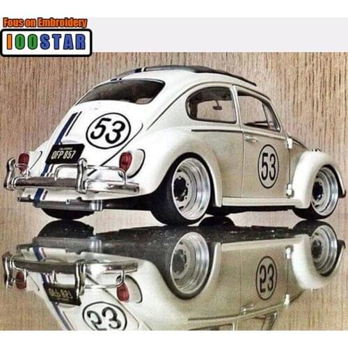 5D DIY diamond embroidery white VW car diamond painting Cross Stitch full drill Rhinestone mosaic decoration