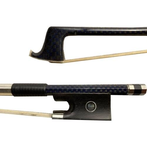 Free shipping Violin Bow 5pcs of 4/4 Carbon Fiber Blue small pattern Plaid Bow For 4/4 Violin Well Balanced ViolinNew