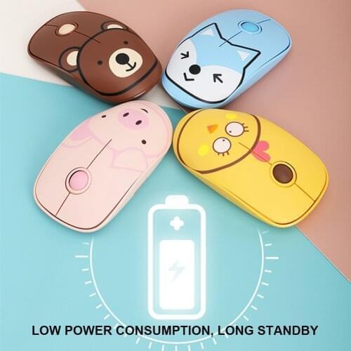 2.4G Wireless Mouse Optical Cute Patterns Silent and Portable Mouse for Work with Mouse Pad