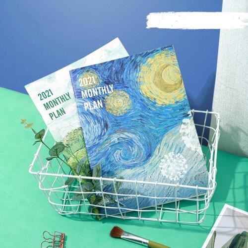 Agenda 2021 2022 Monlthy Plan A4 Notebook Kawaii Journal Planner Notepad For Girl Boy School Stationery Supplies Art SchedulBook