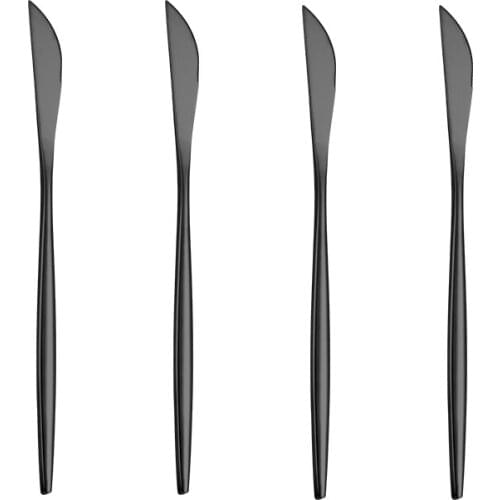 Black Cutlery 4pcs Stainless Steel Knifes Cutlery Set Kitchen Tableware Mirror Dinnerware Set Western Dinner Set Eco Friendly